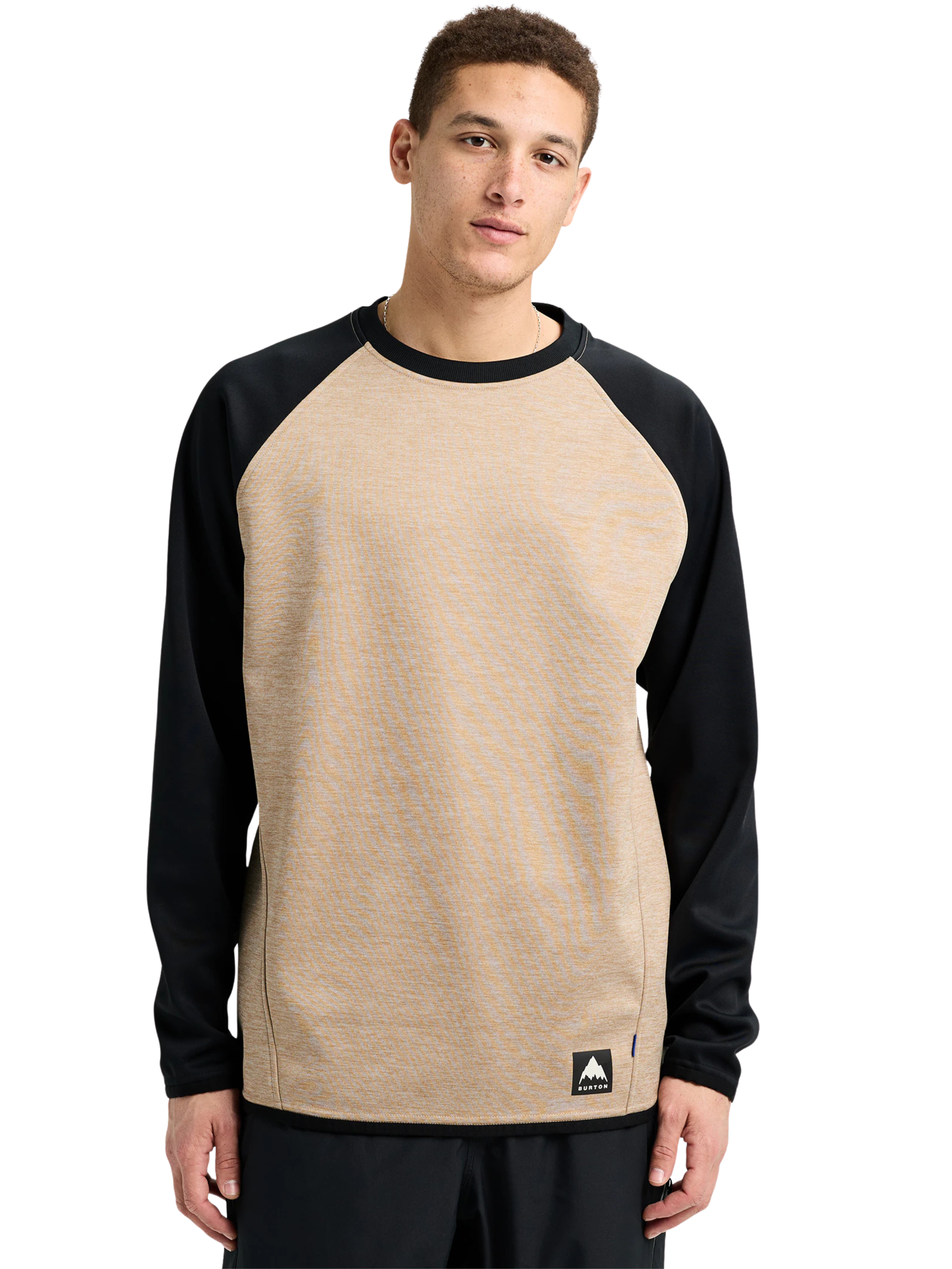 Men’s Burton Crown Weatherproof Crewneck Fleece | Summit Taupe Heather / True Black