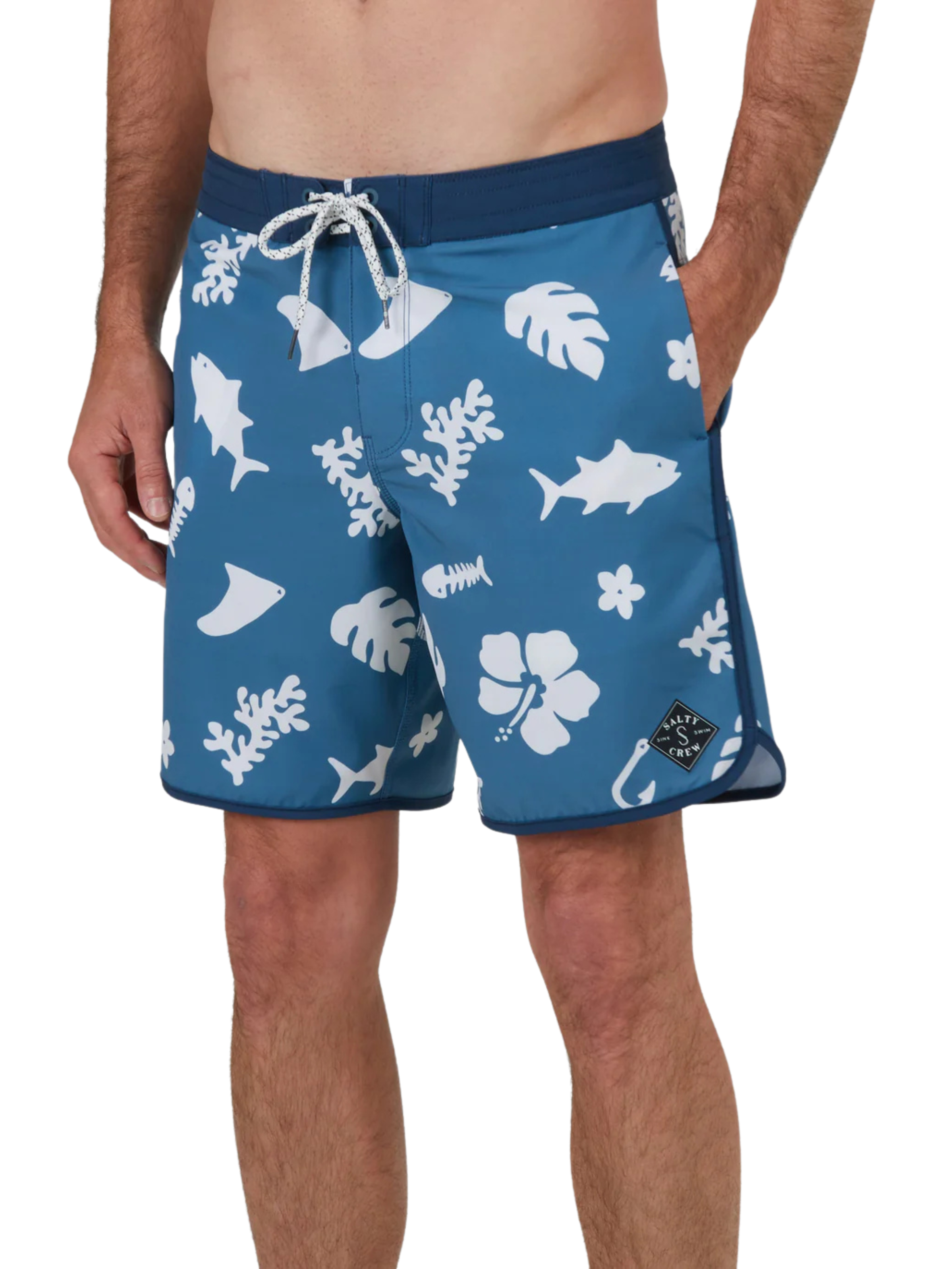 Salty Crew Breaker Badeanzug Schiefer/Wei