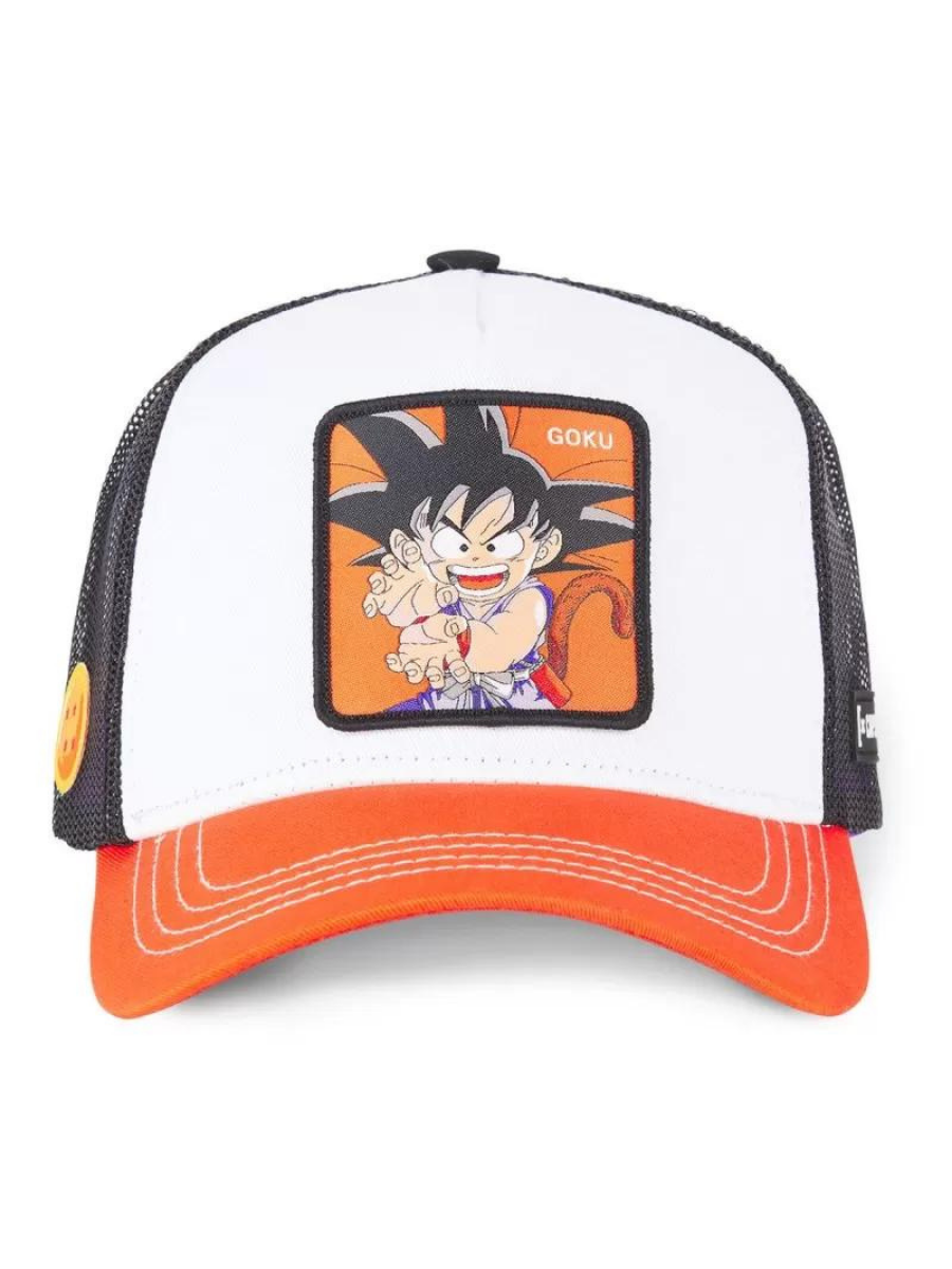 Gorra Trucker Capslab x Dragon Ball (Goku) - Negro/Blanco/Naranja