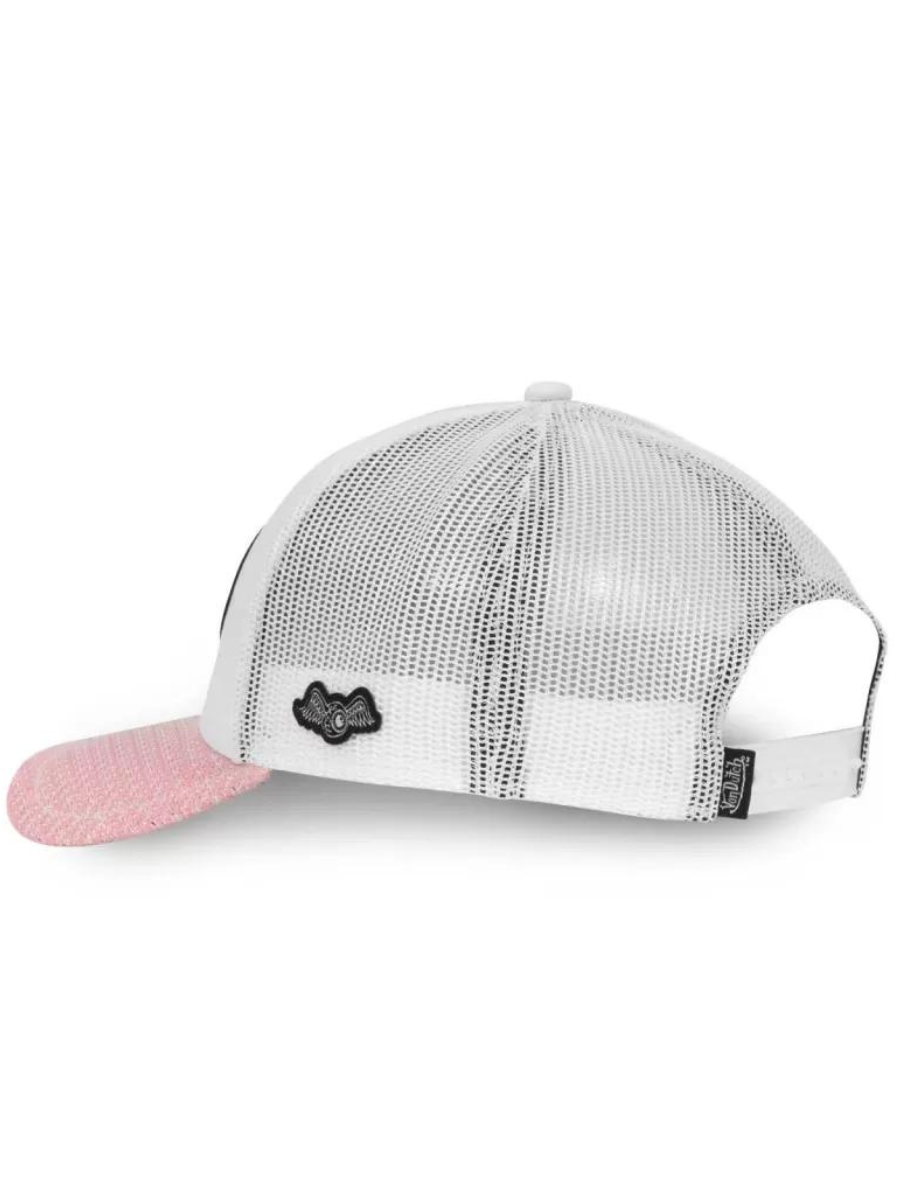 Von Dutch Shiny Trucker Cap - White and Pink