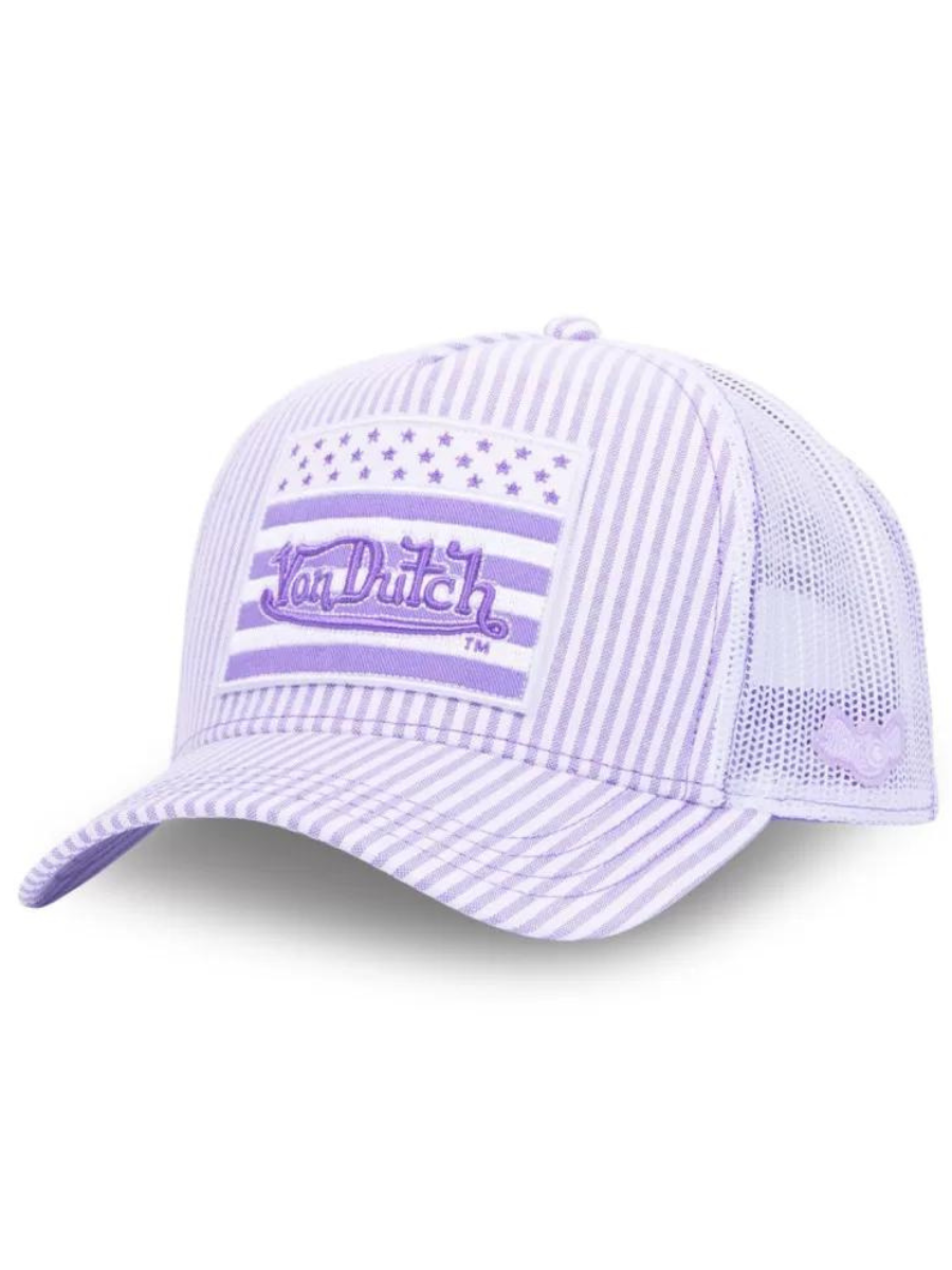 Von Dutch Flag Star Trucker Cap - Purple