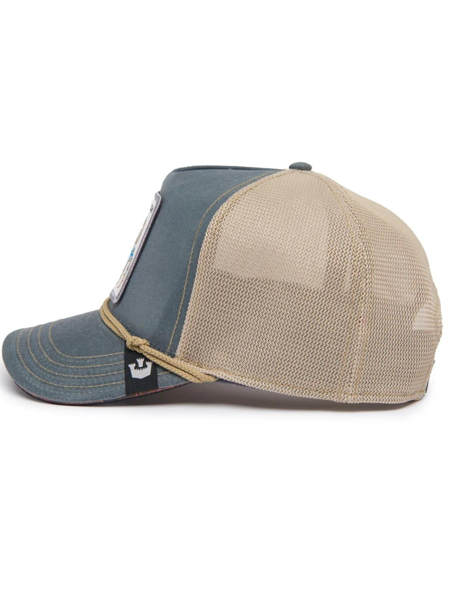 Cappellino Wuz Crackin (Crab) di Goorin Bros - Ardesia / Beige
