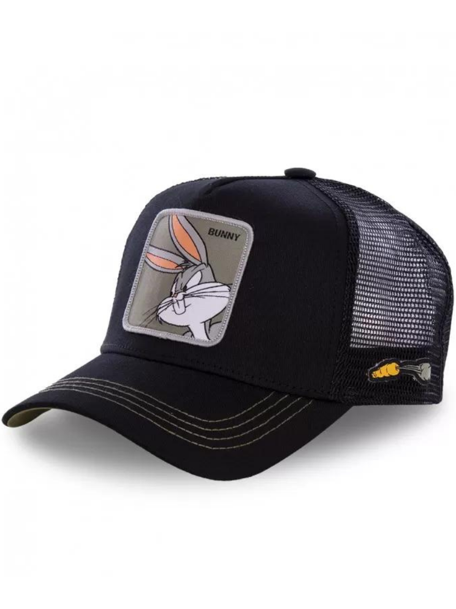 Cappellino trucker Bugs Bunny di Capslab x Looney Tunes - Nero