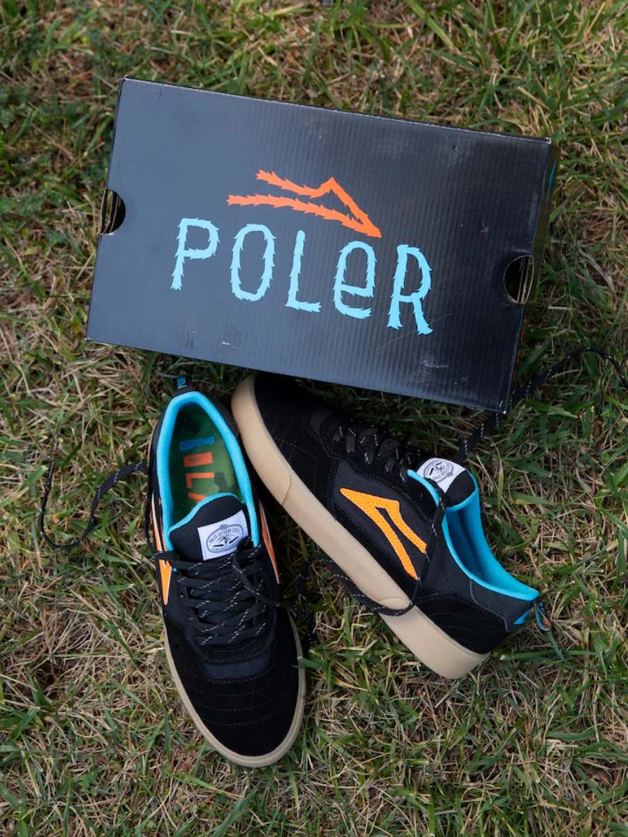 Baskets Lakai x Poler Cambridge - Noir/Suède Multi