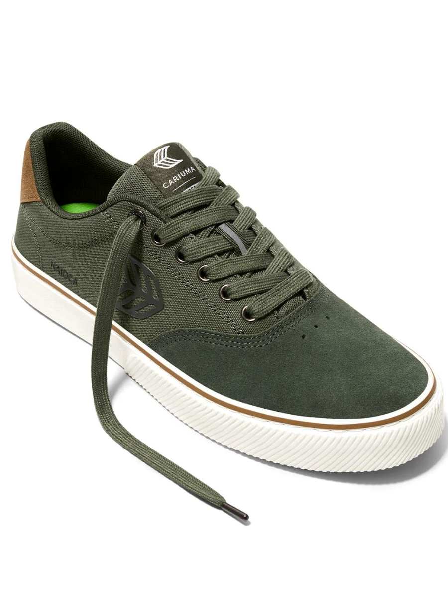 Zapatillas de skate Cariuma Naioca Pro - Bronze Green Suede Deep Linchen