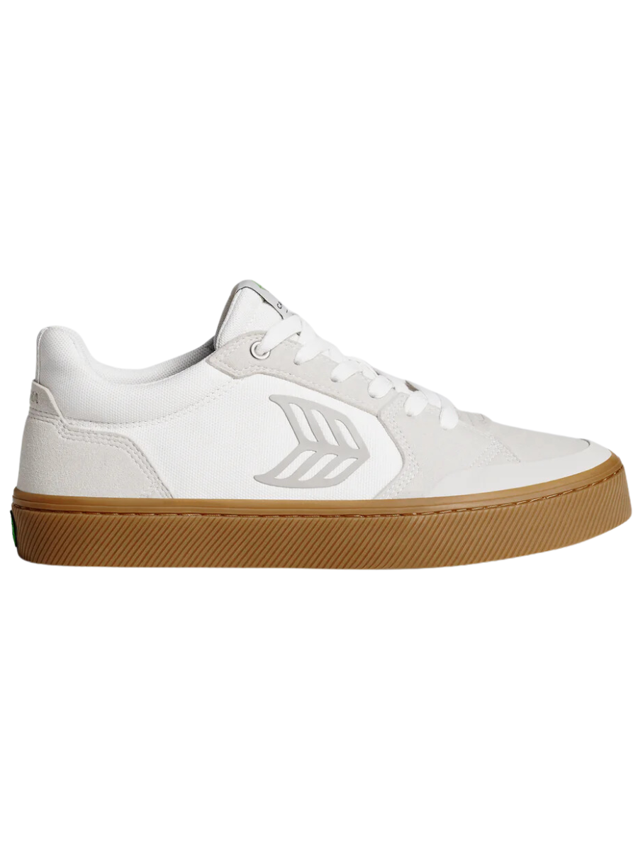 Cariuma Mike Vallery Skate Shoes - Gum Vintage White Suede Off-White Cordura
