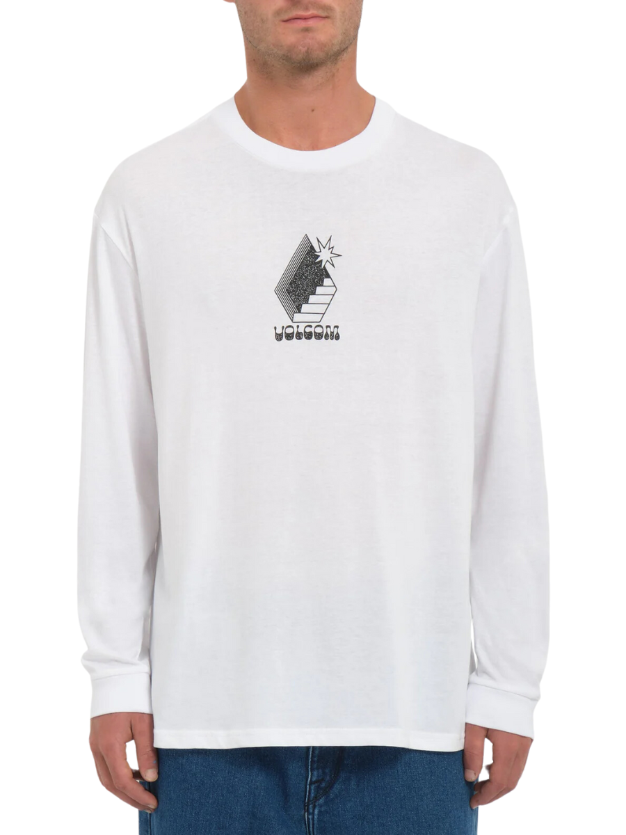 T-shirt a maniche lunghe Volcom Stairway bianca