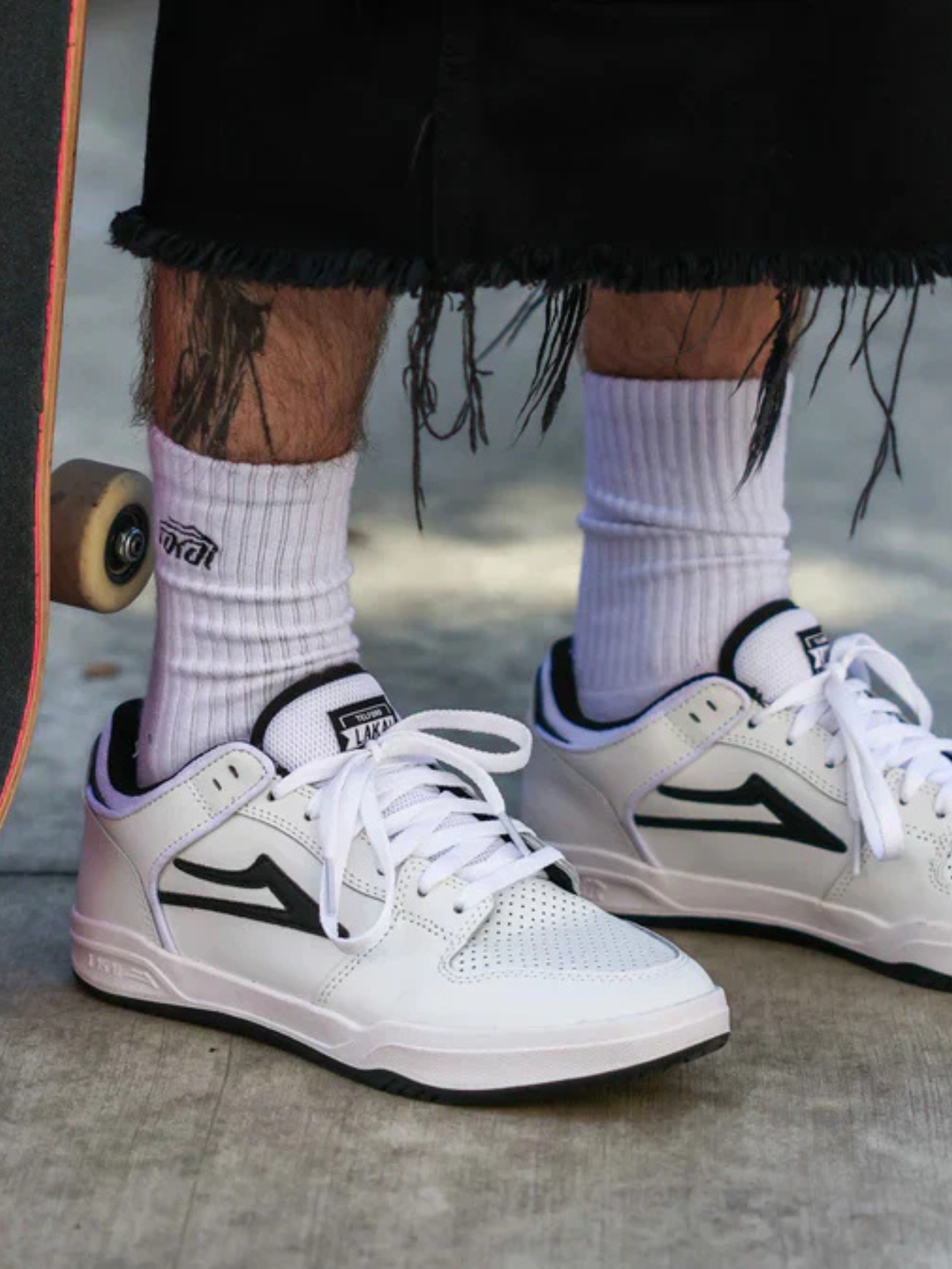 Zapatilla Lakai Telford Low White/Black Leather