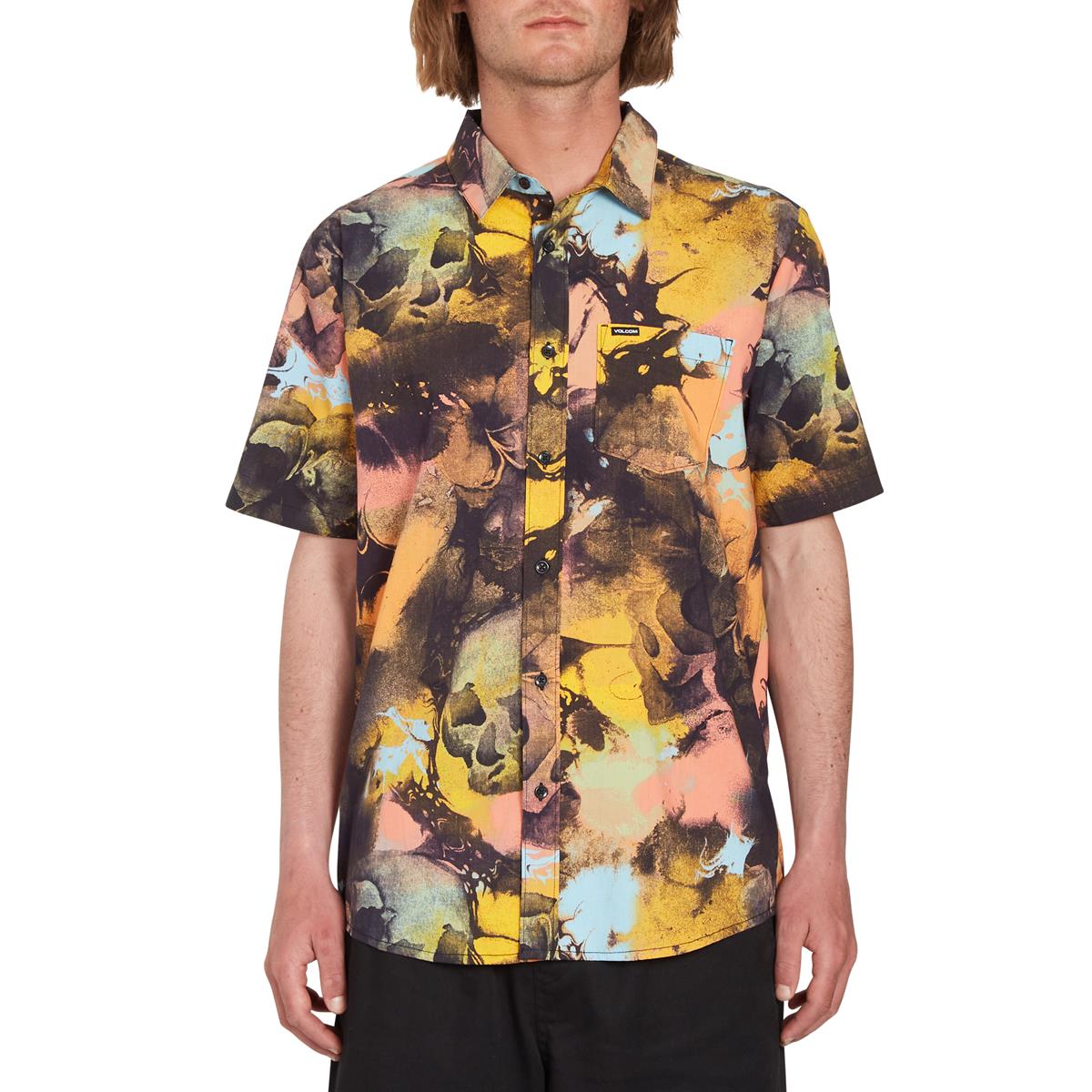 Camisa Volcom Skulli Print - Dawn Yellow | Camisas de hombre | Camisas manga corta | Volcom Shop | surfdevils.com
