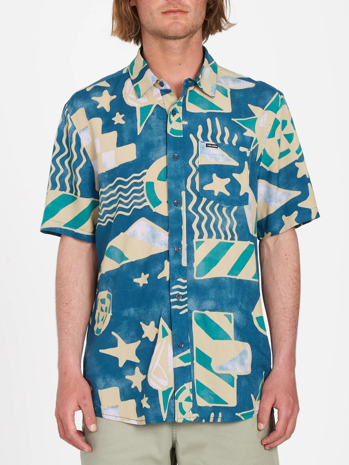 Camisa Volcom Hand Geo Aged Indigo