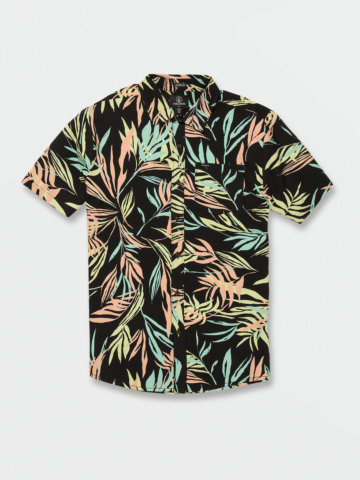 Camisa Volcom Bleeding Leaf - Black | Camisas de hombre | Camisas manga corta | Volcom Shop | surfdevils.com