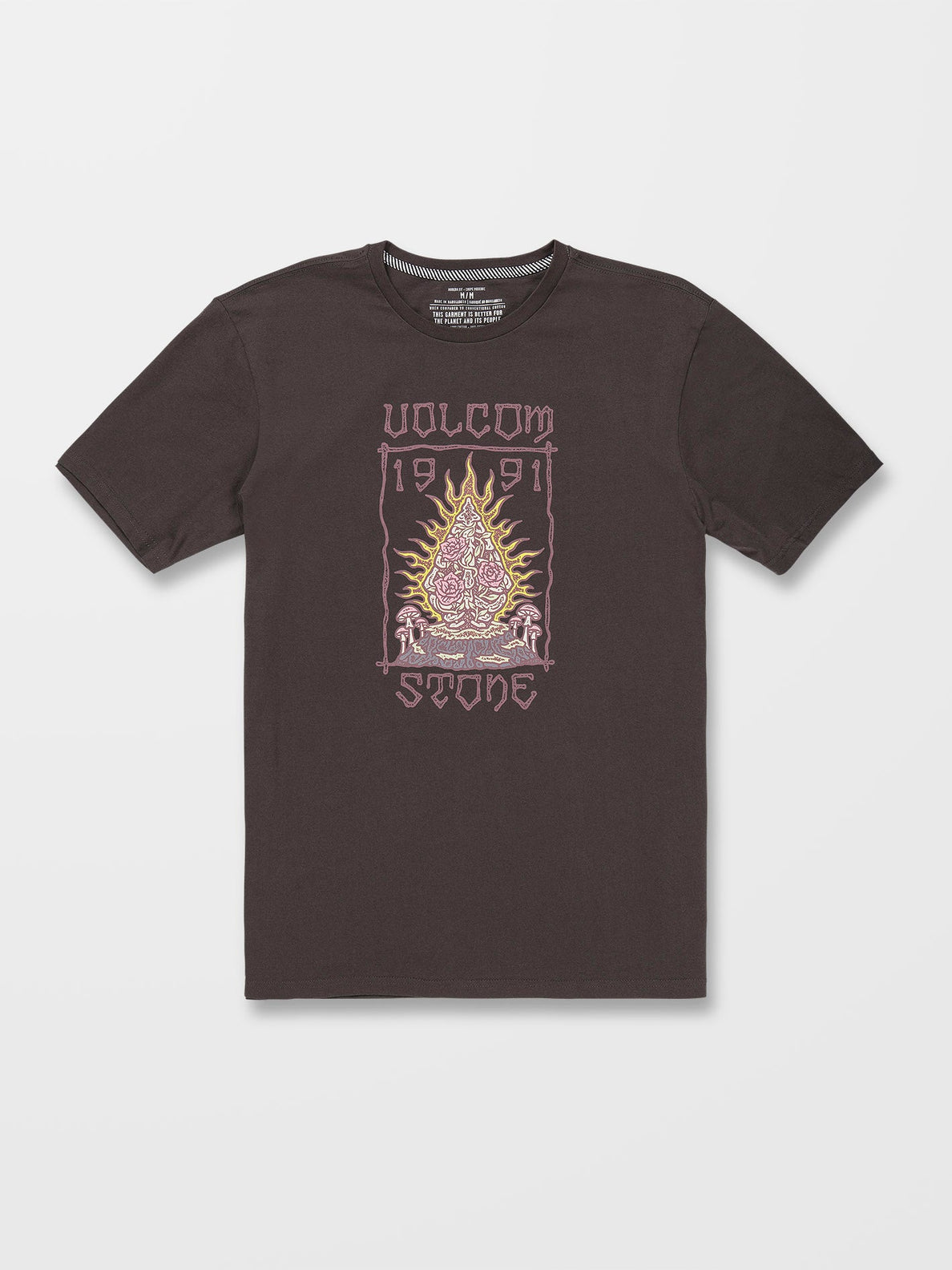 Volcom Caged Stone Rinsed Black T-shirt