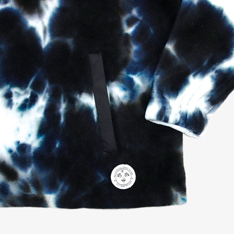 All One Moonphases Fleece mit halbem Reißverschluss – Storm Tie Dye
