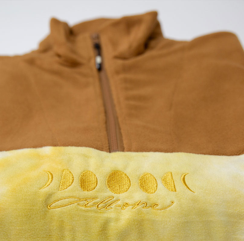 All One Moonphases Half Zip Fleece – Stripe Caramel
