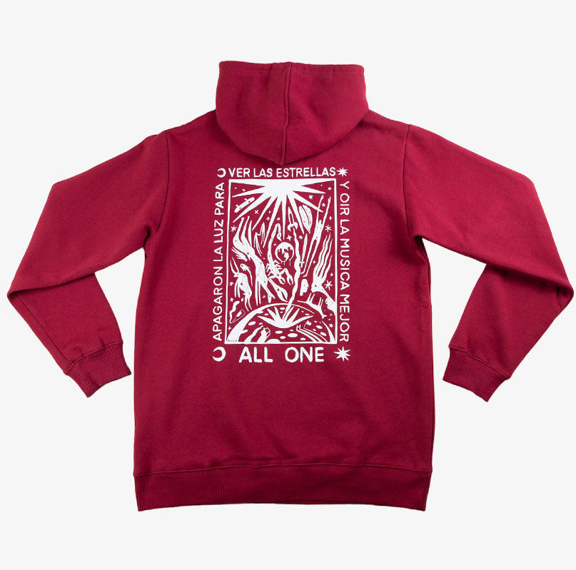 Sudadera All One Ver Las Estrellas Hoodie- Burgundy