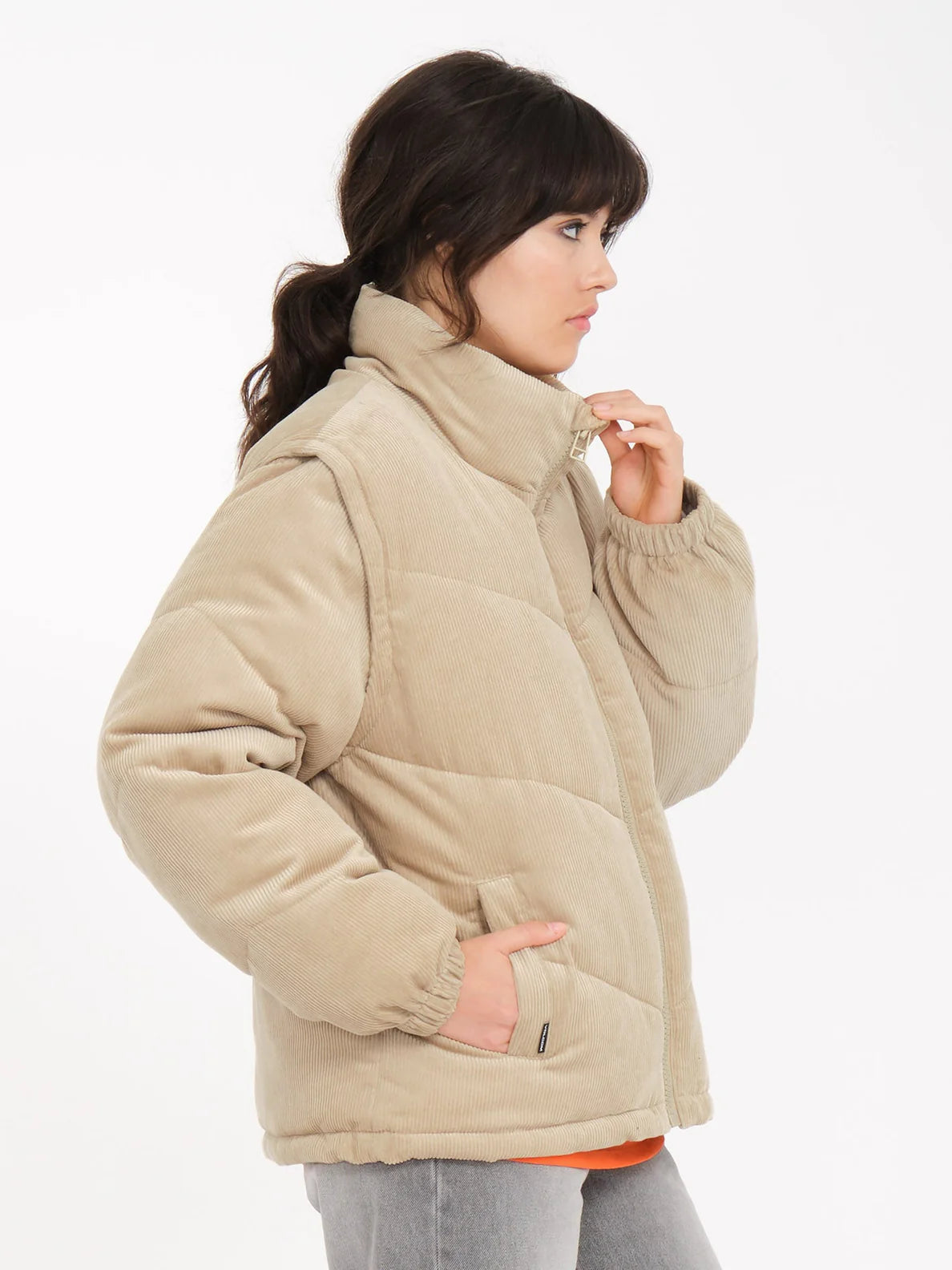 Giacca da donna Volcom Cord'n Puff - Cachi