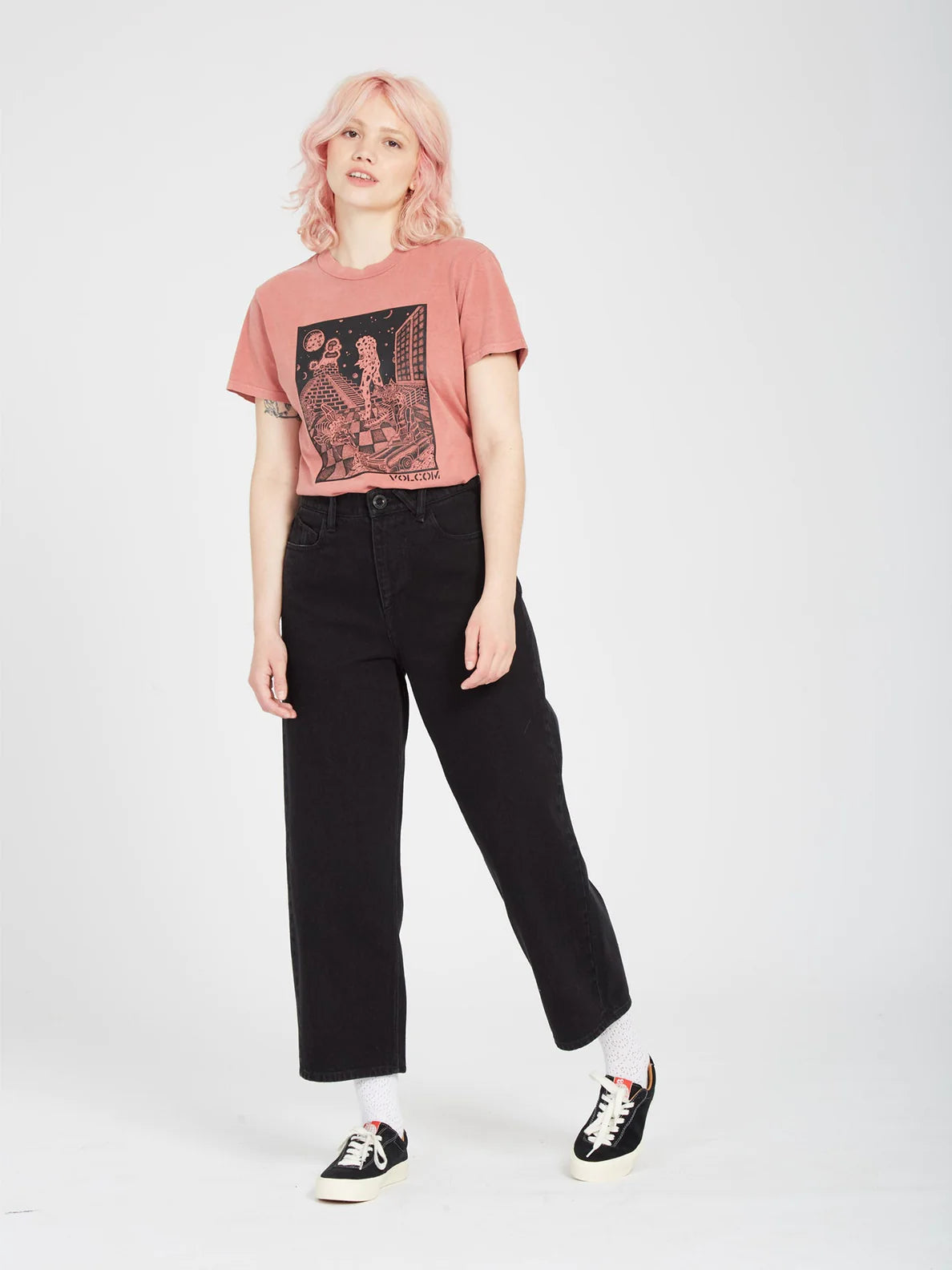 Camiseta feminina Volcom Volchedelic - Rosewood