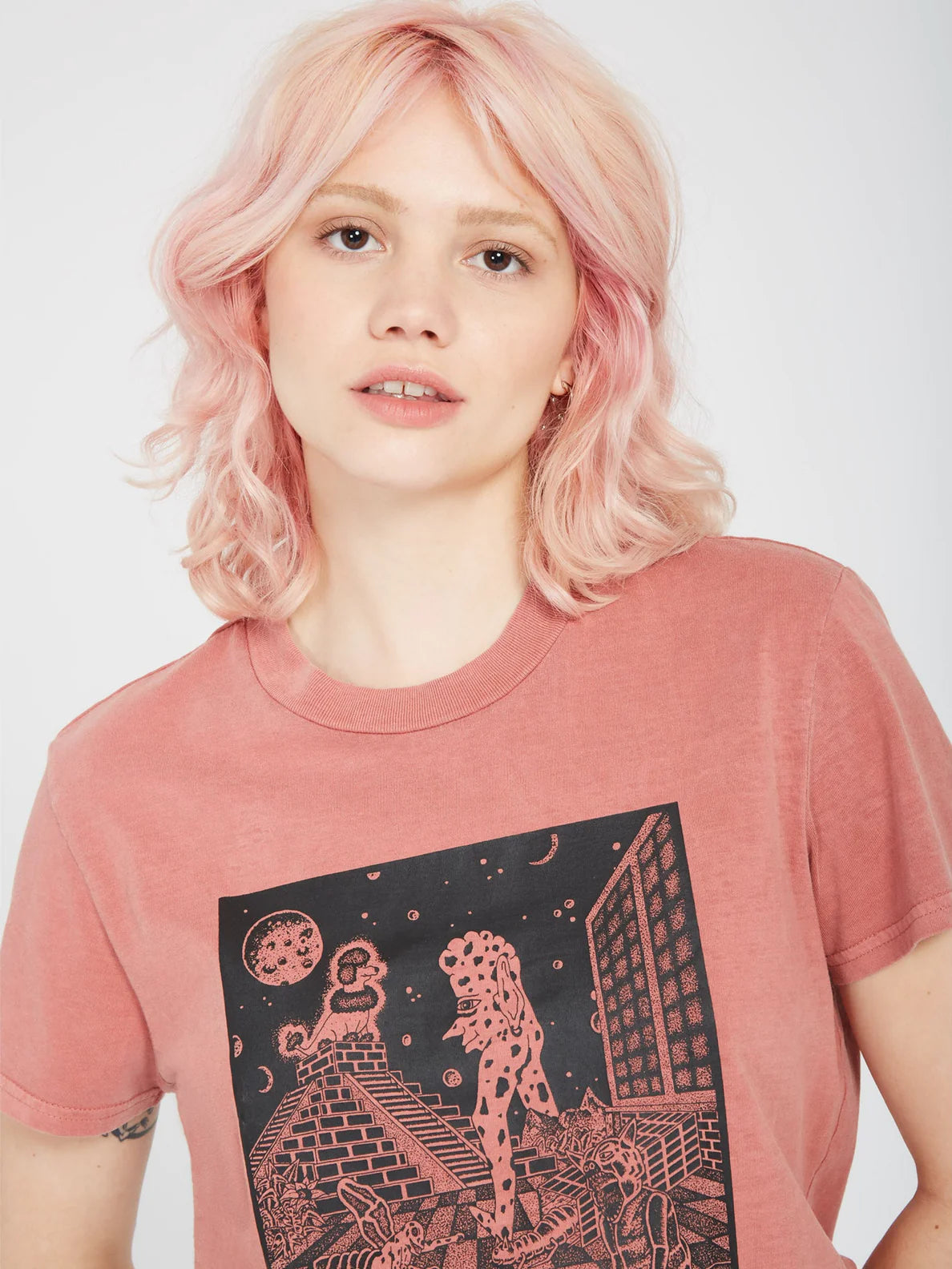 Camiseta feminina Volcom Volchedelic - Rosewood