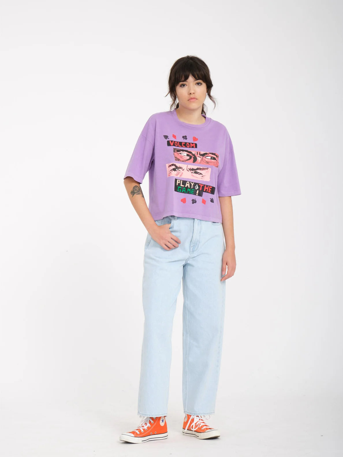 Volcom Play The Girl's T-Shirt - Paisley Purple