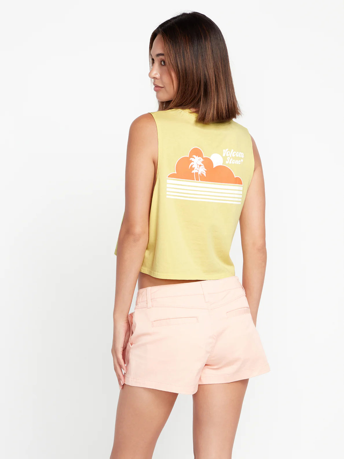 T-Shirt Fille Volcom Stone Hour Crop Top - Citron