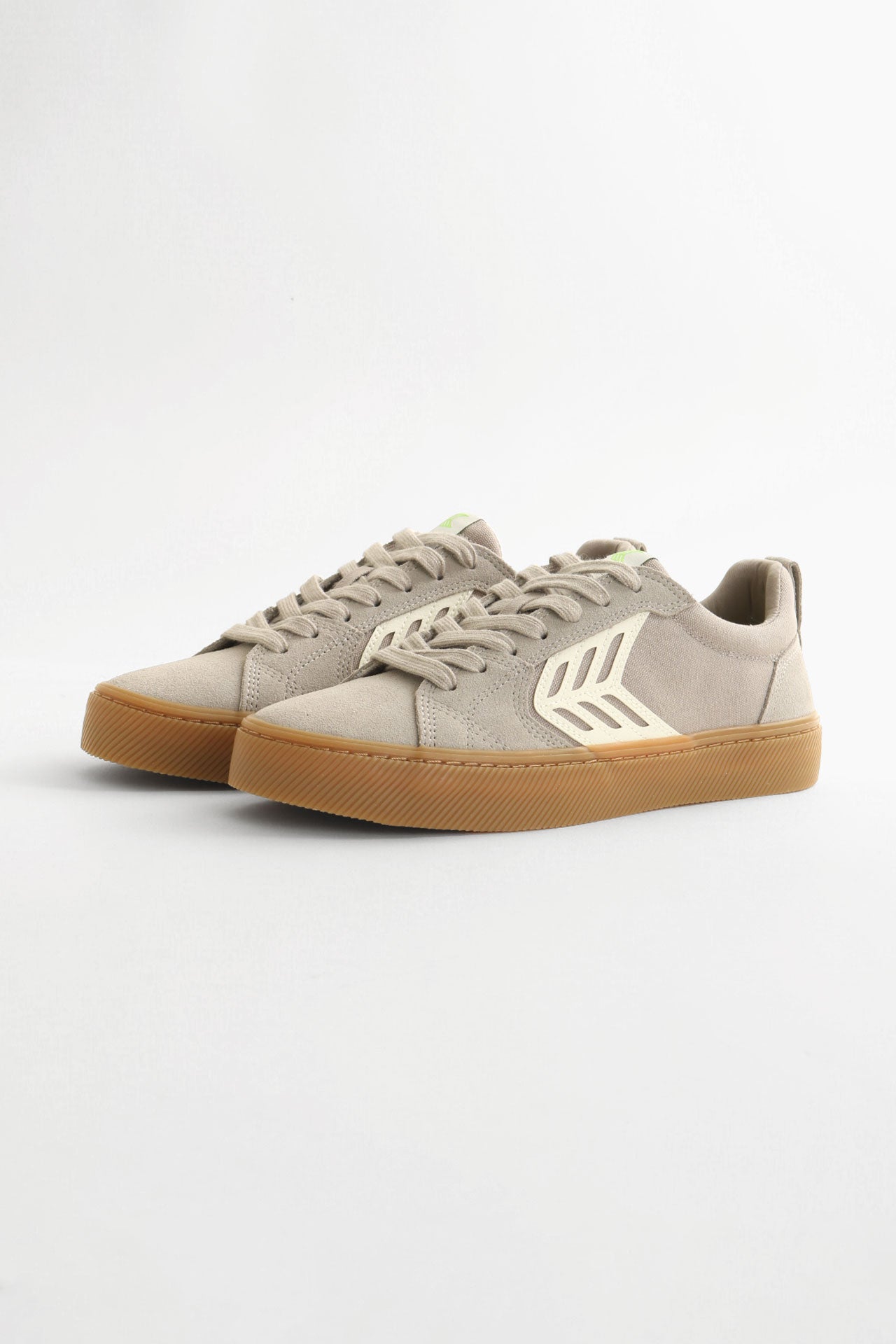 Cariuma Catiba Pro Skate Gum Cloud Grey Suede and Canvas Ivory