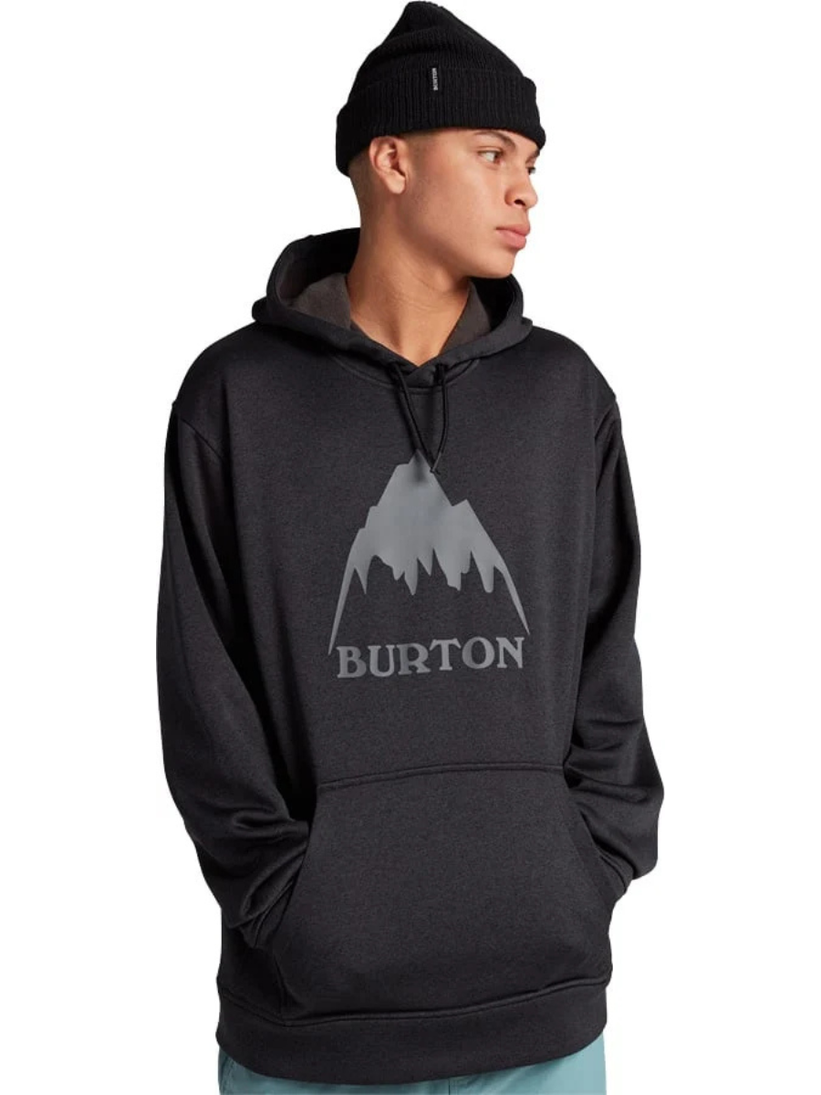 Burton Oak Pullover Hoodie True Black Heather technical sweatshirt