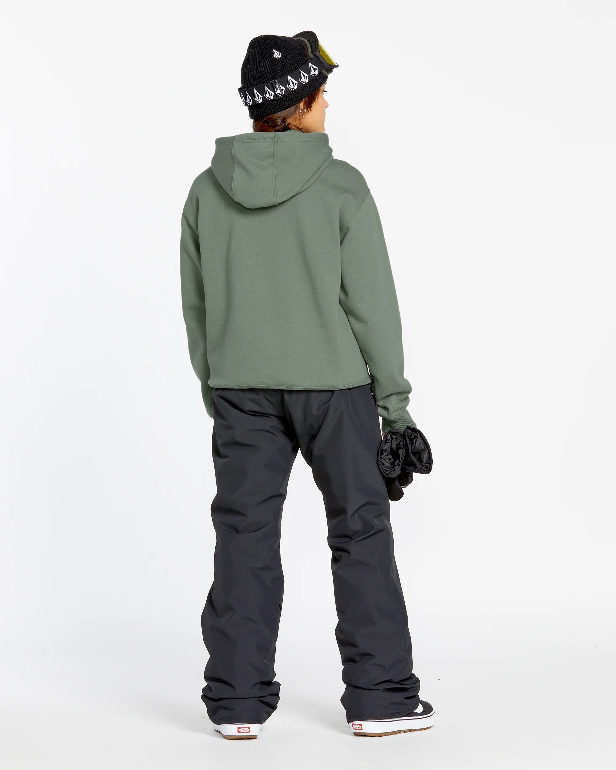 Pile con cappuccio da donna Volcom Costus - Verde lichene