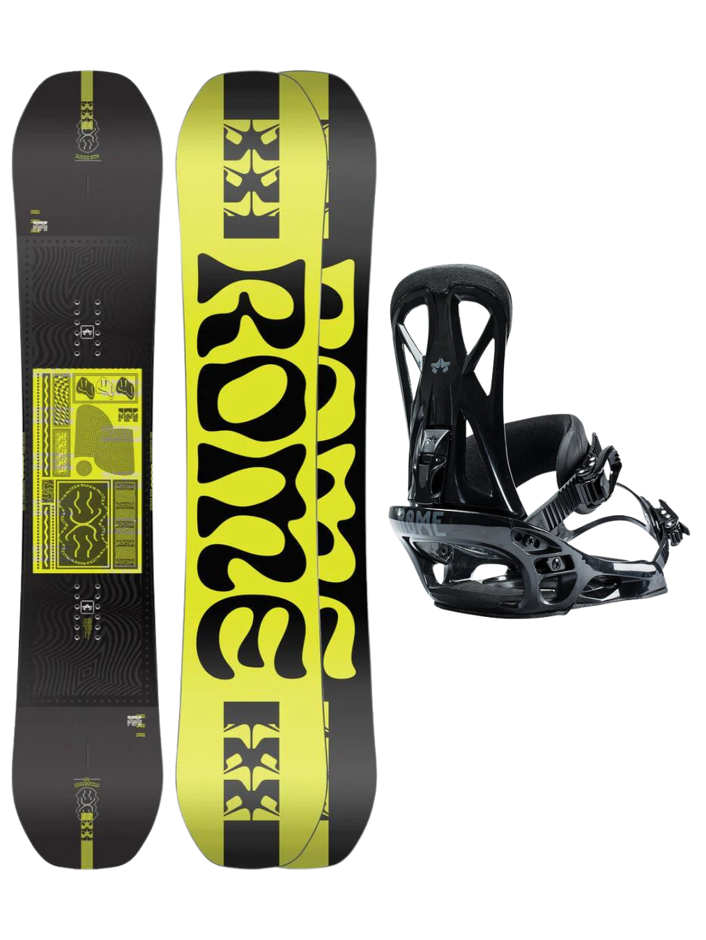 Pack snowboard: Rome Mechanic 156 + Rome United