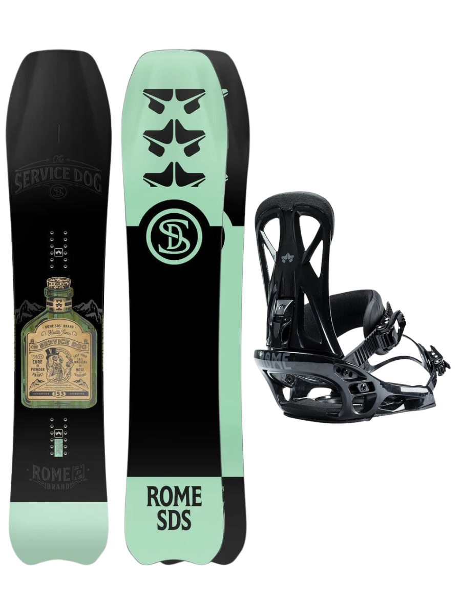 Pack snowboard: Rome Service Dog 153 + Rome United