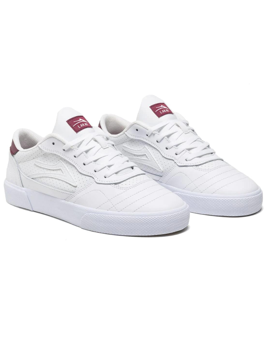 Zapatillas Lakai Cambridge White/Burgundy Leather