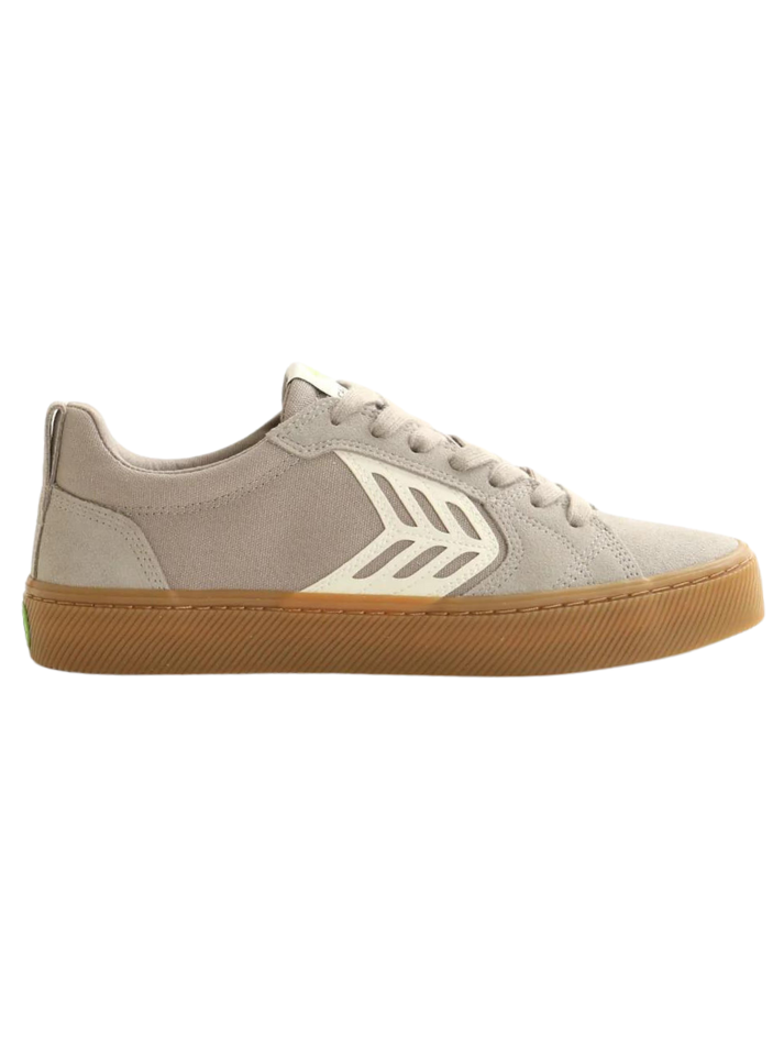 Cariuma Catiba Pro Skate Gum Cloud Grey Suede and Canvas Ivory