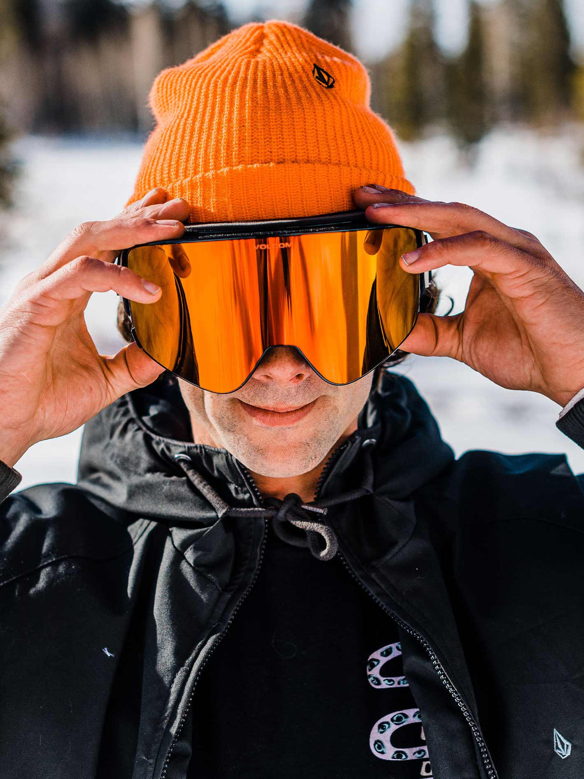 Gafas de ventisca Volcom Odyssey Gloss Black (Bonus Lens) + Red Chrome