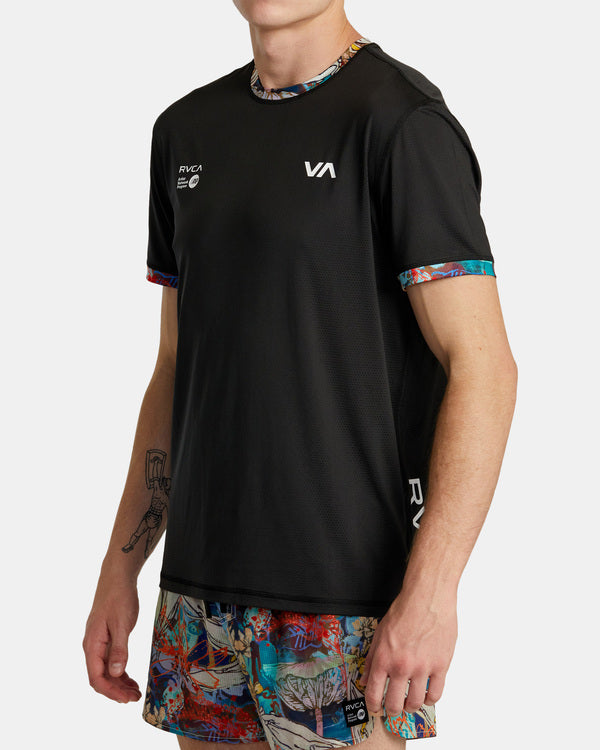 Sage Vaughn x RVCA Runner Technical T-Shirt - Black