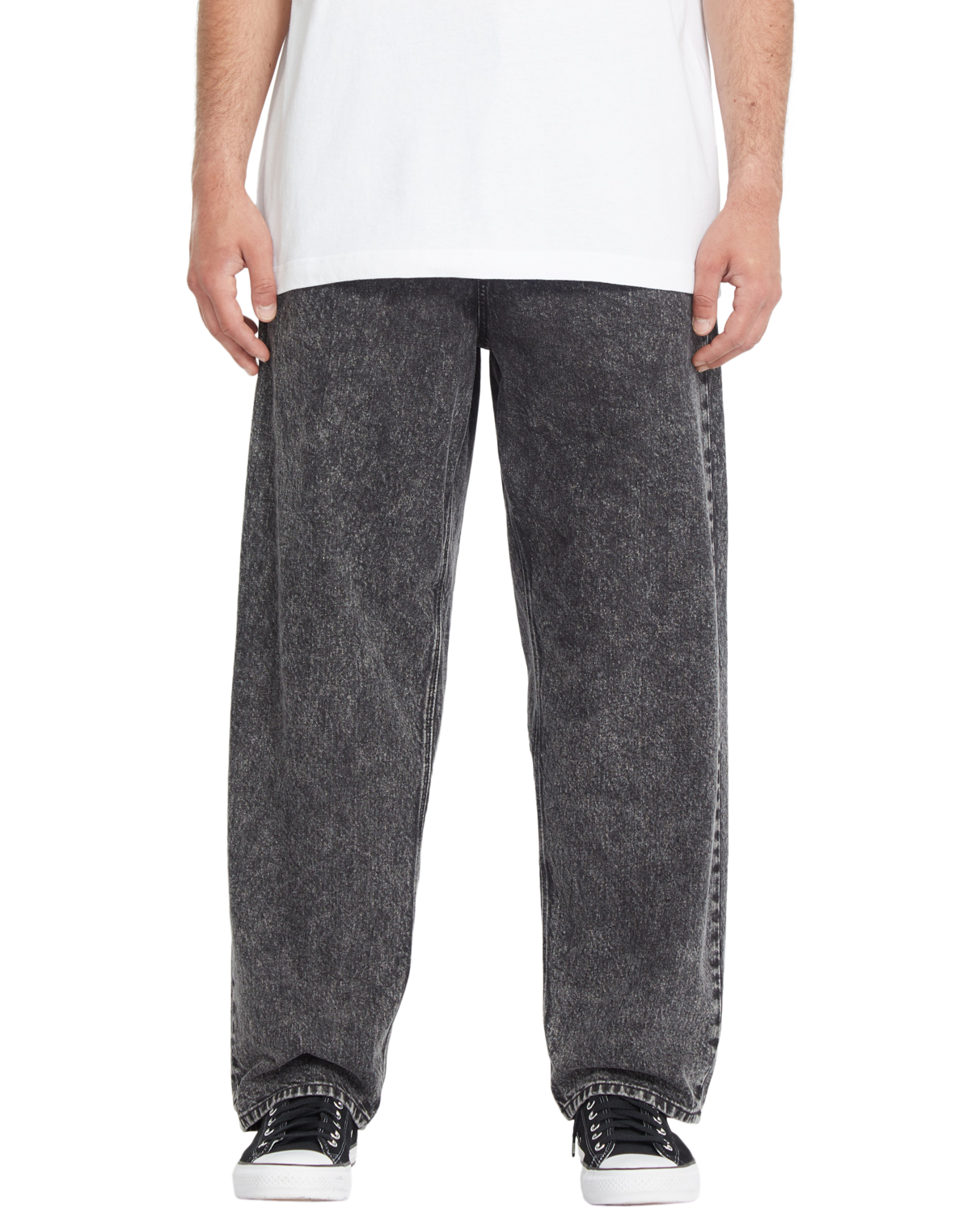 Volcom Freazy Loose Ew Denim Jeans - Hellgrau Schwarz