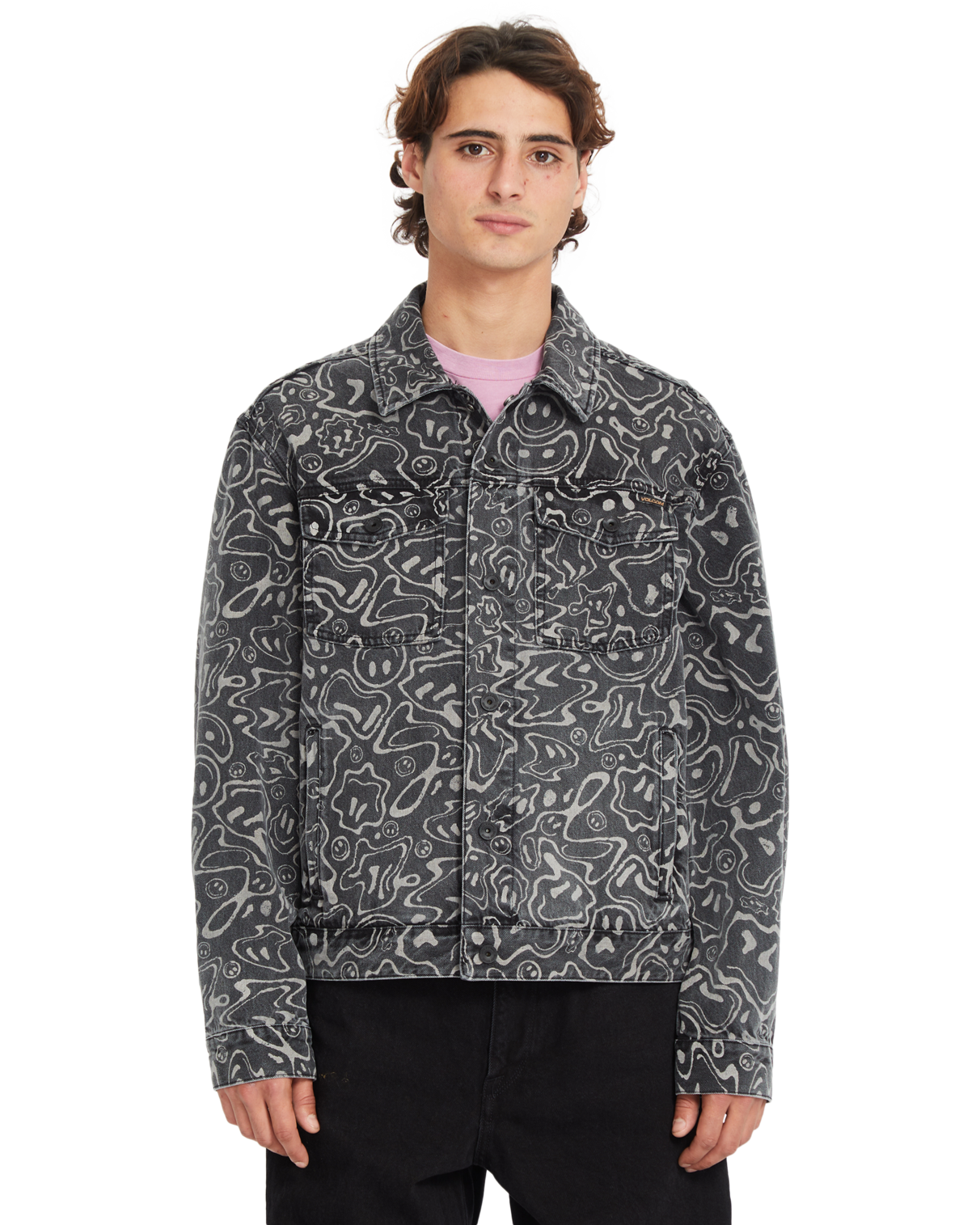 Chaqueta Tejana Volcom Fa F Rygalski Denim Jacket - Black Print