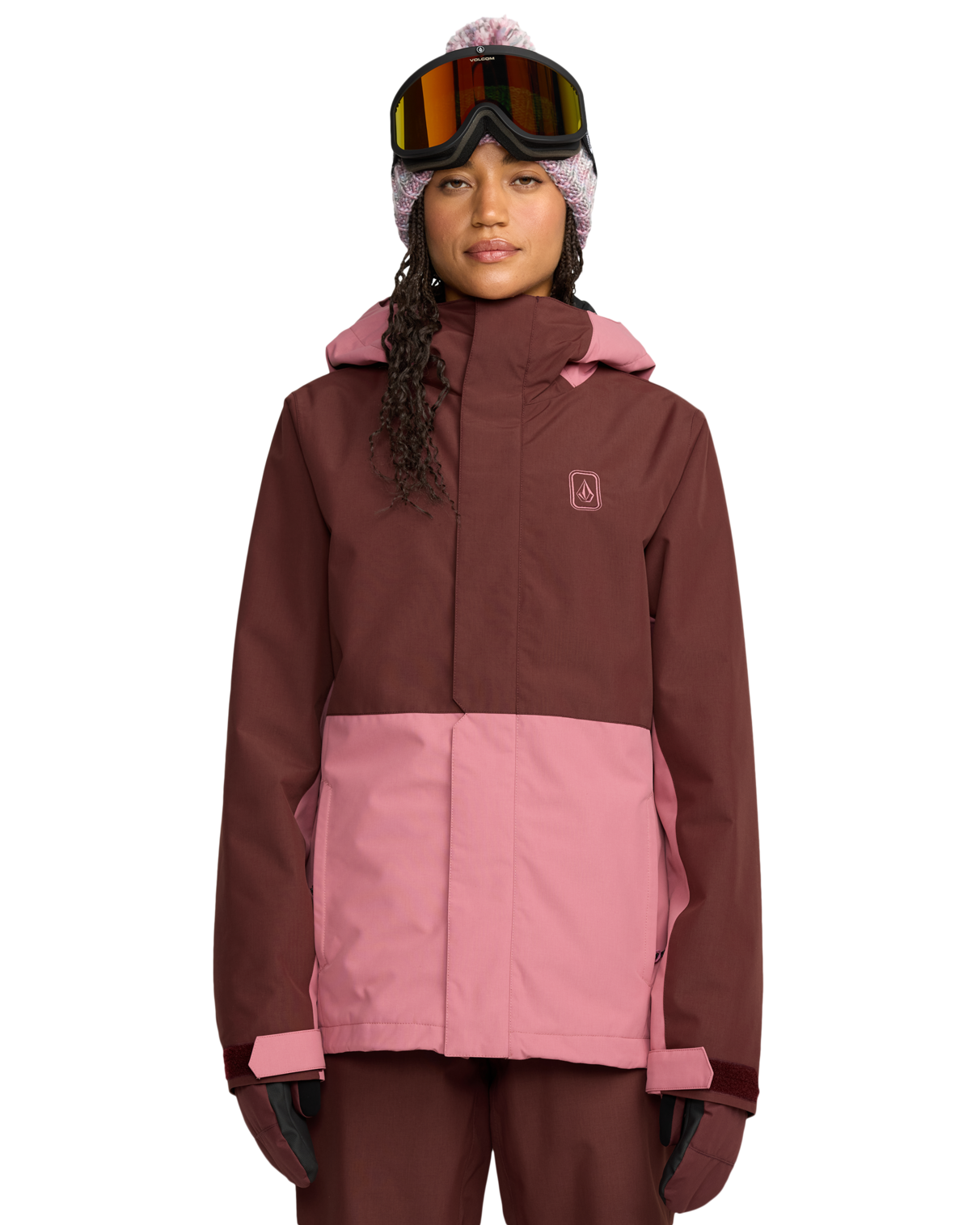Casaco de snowboard feminino Volcom Bolt Ins Jacket - Oxblood