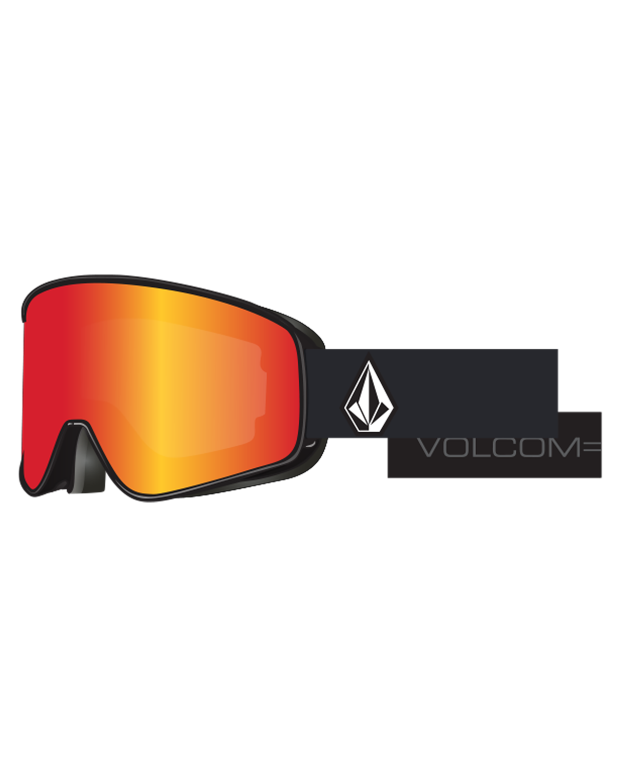 Volcom Odyssey Matte Black Snow Goggles + Bonus Lens Yellow - Red Chrome