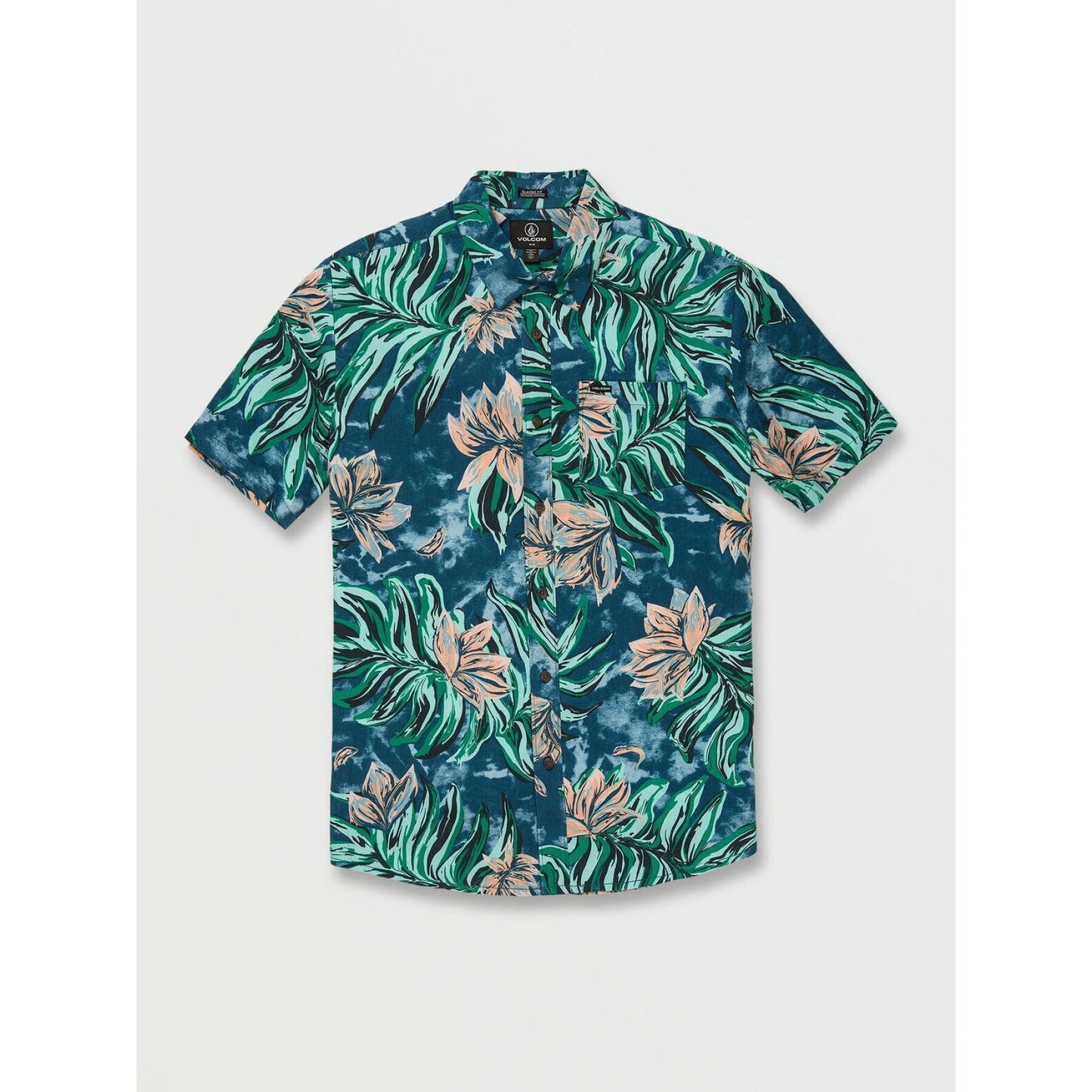 Camisa Volcom Marble Floral - Aged Indigo