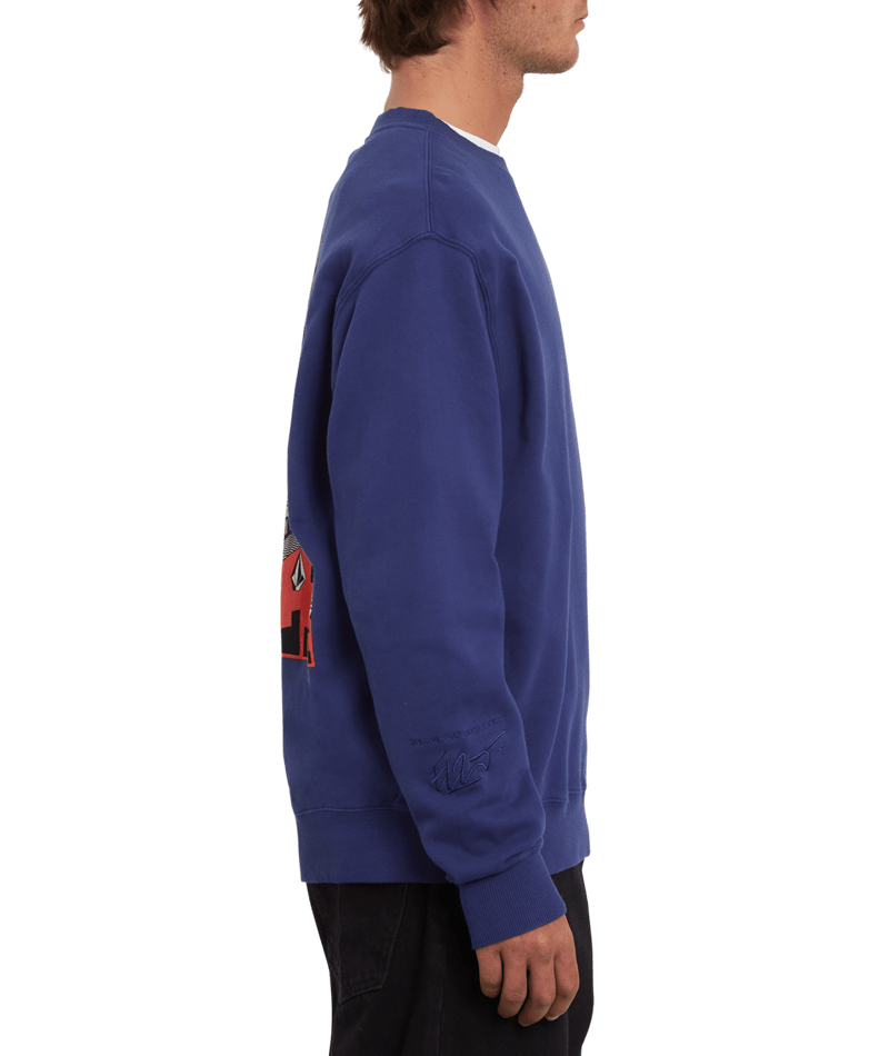 Volcom | Volcom Elzo Durt Fa Crew Blueprint | Men, Ropa, Sudaderas, Sudaderas sin capucha |