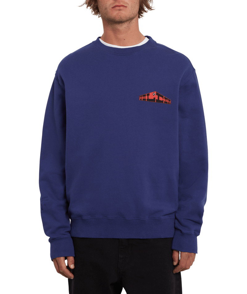 Volcom | Volcom Elzo Durt Fa Crew Blueprint | Men, Ropa, Sudaderas, Sudaderas sin capucha |