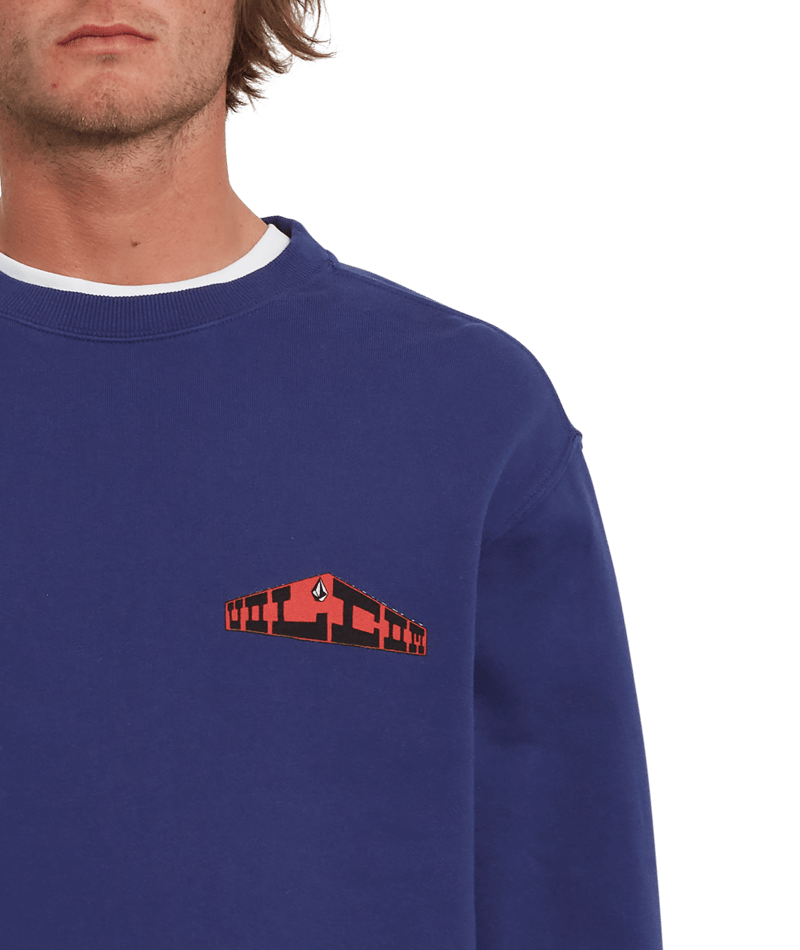 Volcom | Volcom Elzo Durt Fa Crew Blueprint | Men, Ropa, Sudaderas, Sudaderas sin capucha |