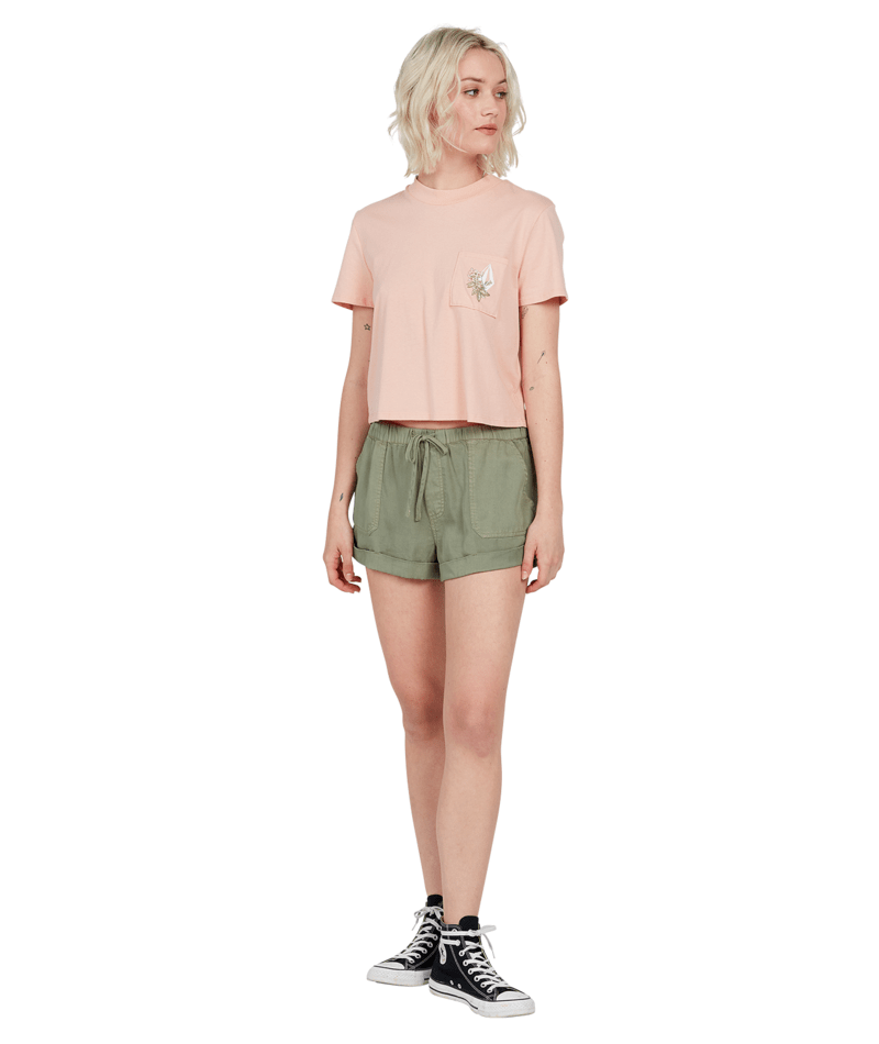 Volcom | Volcom Pocket Dial Tee Hazey Pink | Camisetas, Camisetas manga corta, Ropa, Women |