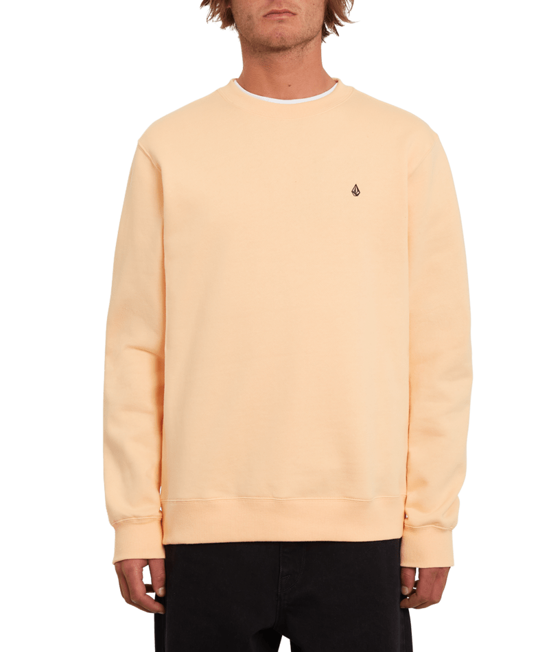 Volcom | Volcom Single Stone Crew Cream Blush | Men, Ropa, Sudaderas, Sudaderas sin capucha, Unisex |