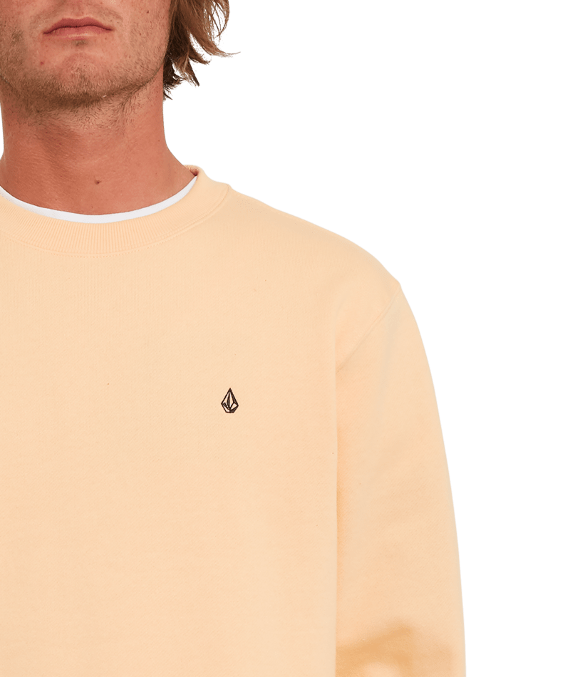 Volcom | Volcom Single Stone Crew Cream Blush | Men, Ropa, Sudaderas, Sudaderas sin capucha, Unisex |