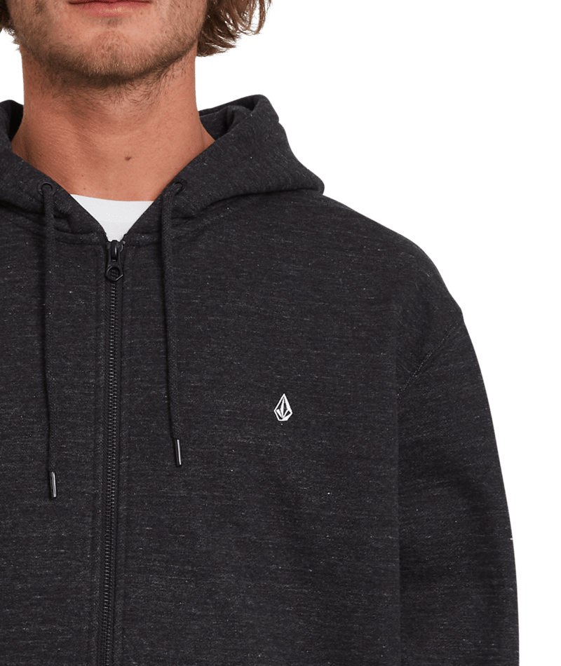 Volcom | Volcom Sngl Stn Zip Fleece Heather Black | Men, Ropa, Sudaderas, Sudaderas con cremallera |