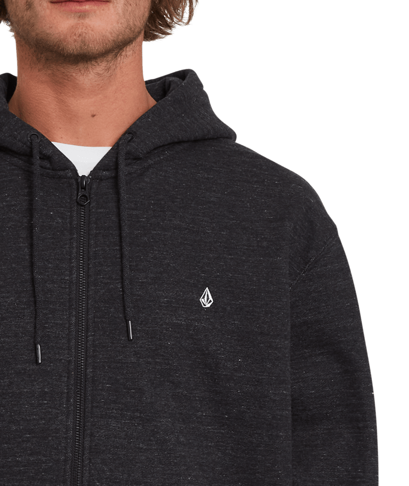 Volcom | Volcom Sngl Stn Zip Fleece Heather Black  | Men, Ropa, Sudaderas, Sudaderas con cremallera | 