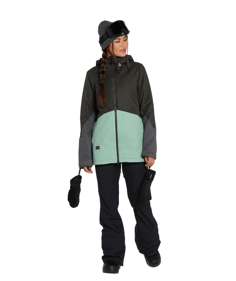 Volcom | Volcom Strayer Ins Jacket Black Green | Chaquetas Nieve Mujer, Insulated Technical, Snowboard, Unisex, Women, Zip-tech |