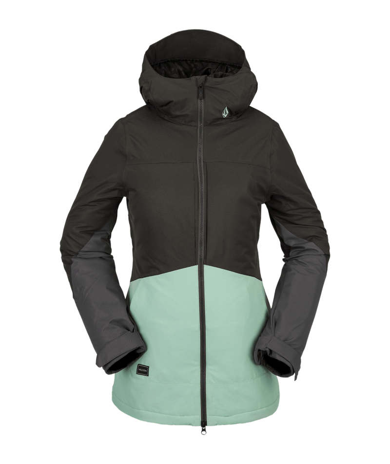 Volcom | Volcom Strayer Ins Jacket Black Green | Chaquetas Nieve Mujer, Insulated Technical, Snowboard, Unisex, Women, Zip-tech |