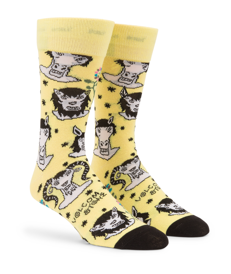 Volcom | Volcom Surf Vitals Ozzy Sock Glimmer Yellow | Accesorios, Calcetines, Men, Unisex |
