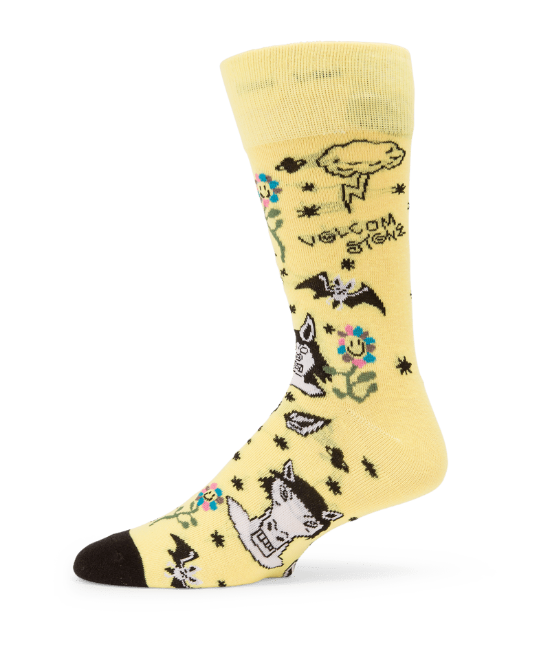 Volcom | Volcom Surf Vitals Ozzy Sock Glimmer Yellow | Accesorios, Calcetines, Men, Unisex |